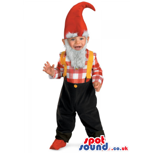 Cute Gnome Or Dwarf With Red Hat Baby Size Costume - Custom