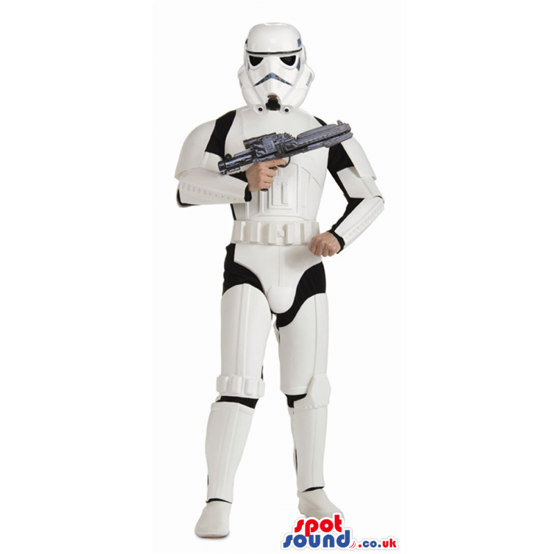 White Storm Trooper Wars Adult Size Costume With A Weapon -
