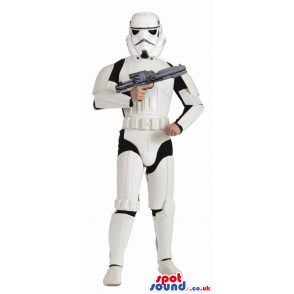 White Storm Trooper Wars Adult Size Costume With A Weapon -