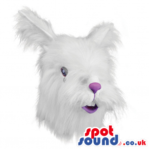 Hairy Rabbit Bunny Mask Or Head Plush Costume With A Purple