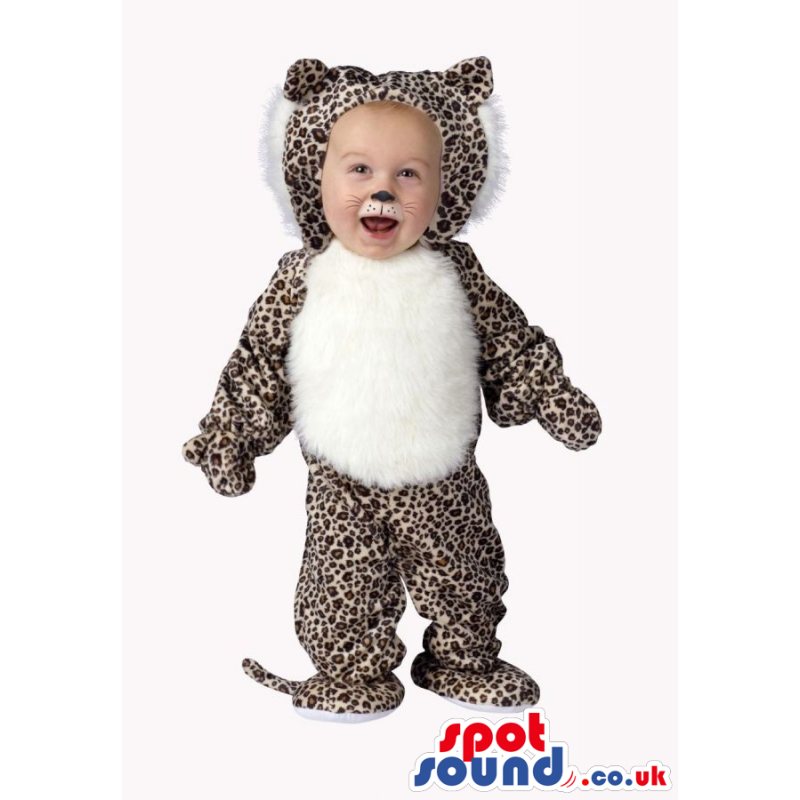Cute Leopard Or Panther Baby Size Costume With White Belly -