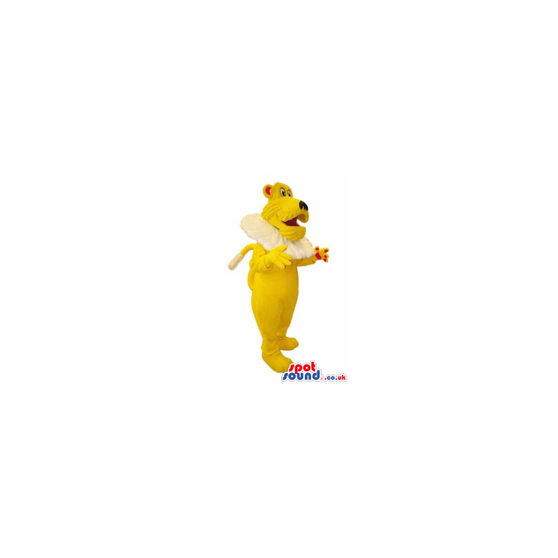 Cute Yellow Dog Plush Mascot With A White Neck Collar - Custom