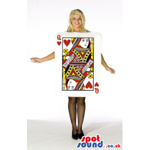 Big Queen Of Hearts Poker Card Adult Size Costume - Custom