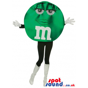 Shinny Green M&M'S Brand Name Chocolate Snack Popular Mascot -