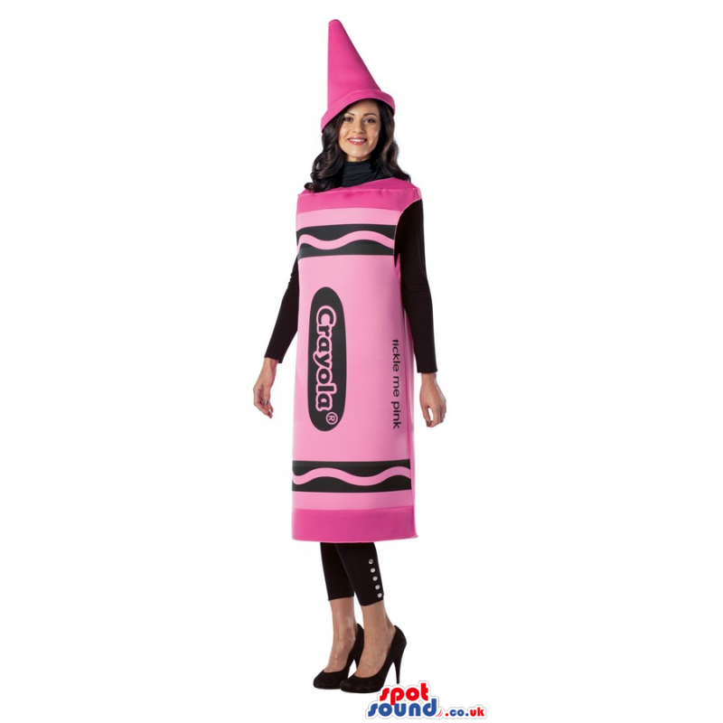 Cool Pink Crayola Brand Name Crayon Adult Size Costume - Custom