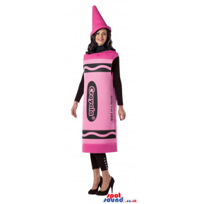 Cool Pink Crayola Brand Name Crayon Adult Size Costume - Custom