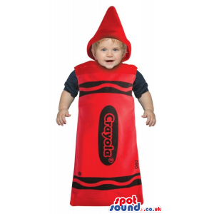 Cool Red Crayola Brand Name Crayon Toddler Size Costume -