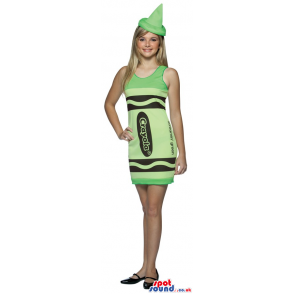 Sexy Green Crayola Crayon Adult Size Girl'S Costume - Custom