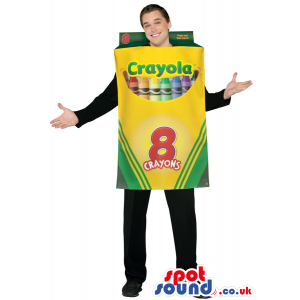 Funny Big Crayola Eight Crayon Box Adult Size Costume - Custom