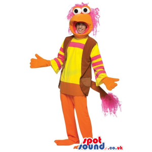 Orange And Yellow Muppets Cartoon Character Costume Or Mascot -