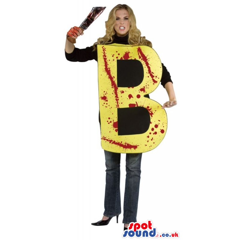 Horror Letter B Adult Size Costume With Blood Stains And A