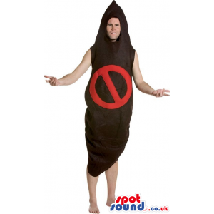 Cocoon-Shaped Adult Size Costume With A Access Denied Sign -