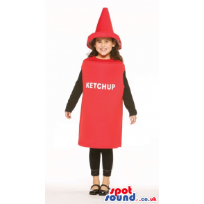 Very Cute Red Ketchup Bottle Children Size Costume - Custom