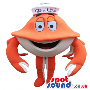 Customizable Cartoon Orange And White Crab Plush Mascot With