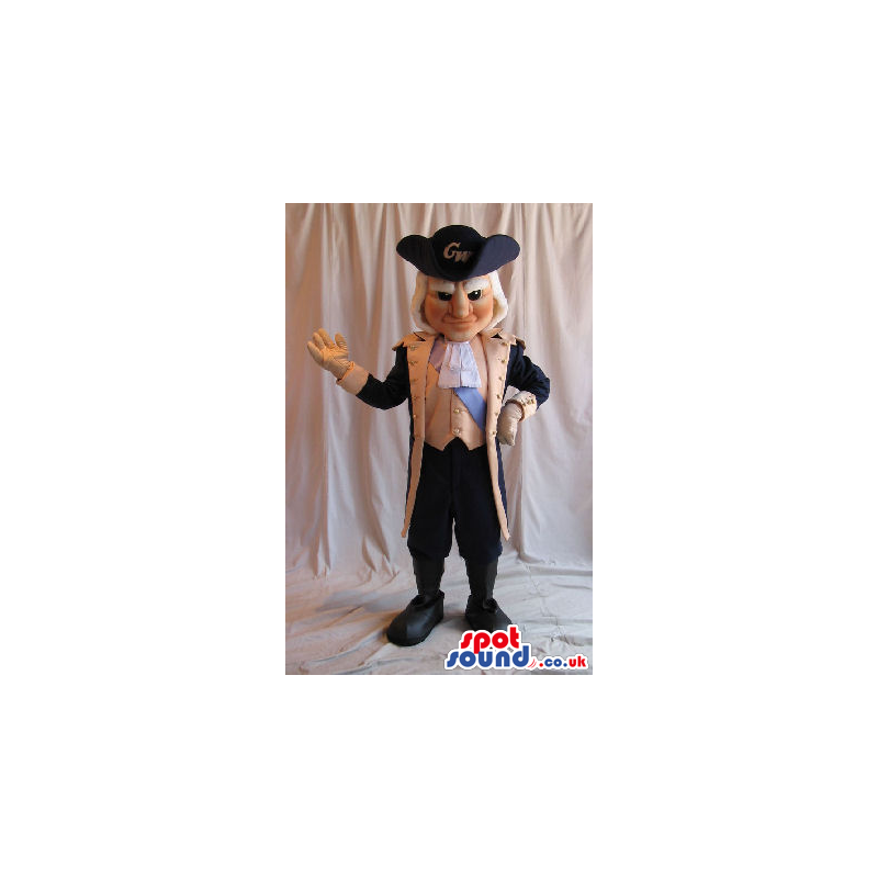 French Revolution Character Mascot With Brown And Black Clothes