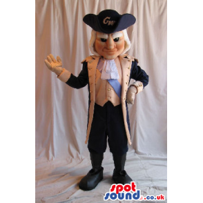 French Revolution Character Mascot With Brown And Black Clothes