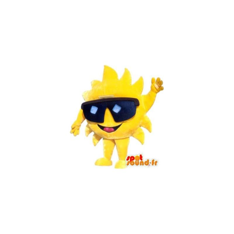 Cool Big Sun Plush Mascot Wearing Sunglasses With Text - Custom