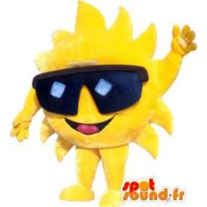 Cool Big Sun Plush Mascot Wearing Sunglasses With Text - Custom