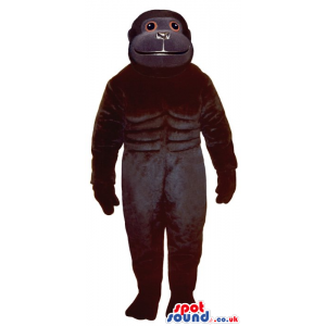 Customizable All Black Chimpanzee Plush Mascot With Red Eyes -