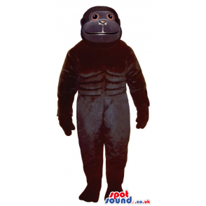 Customizable All Black Chimpanzee Plush Mascot With Red Eyes -