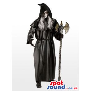 Scary Death Halloween Adult Costume With A Scythe - Custom