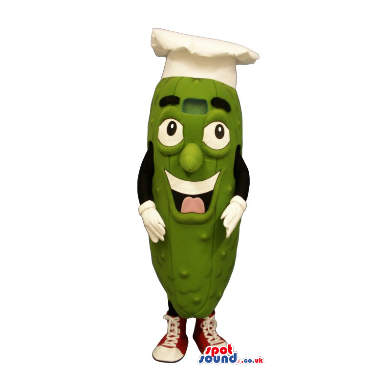 Cool Big Green Pickle Or Cucumber Wearing A Chef Hat - Custom