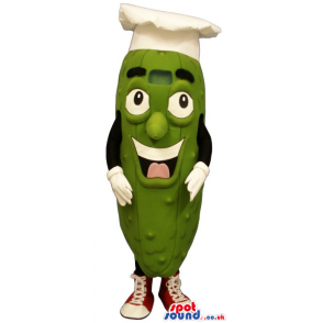 Cool Big Green Pickle Or Cucumber Wearing A Chef Hat - Custom