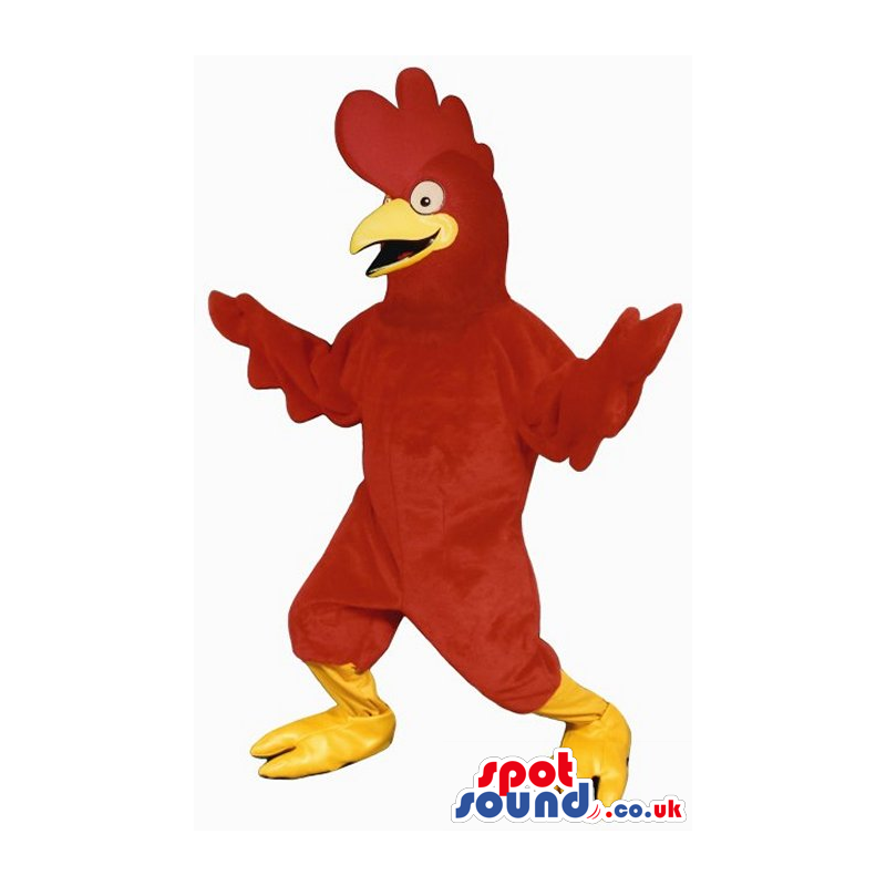 Customizable All Red Plain Rooster Or Hen Plush Mascot - Custom