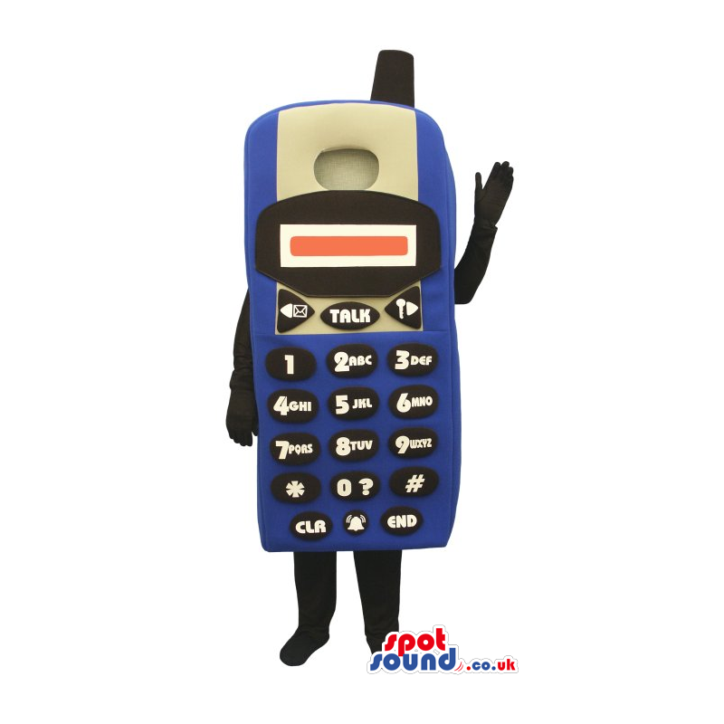 Big Blue Classic Cellphone Plush Mascot With No Face - Custom