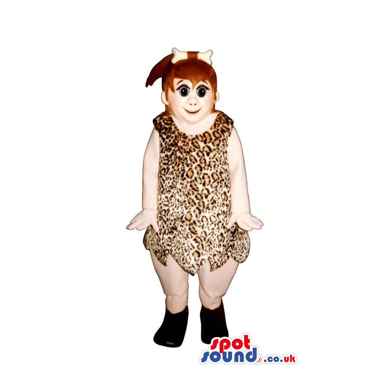 Stone Age Girl Character Plush Mascot With Bone And Leopard