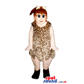 Stone Age Girl Character Plush Mascot With Bone And Leopard