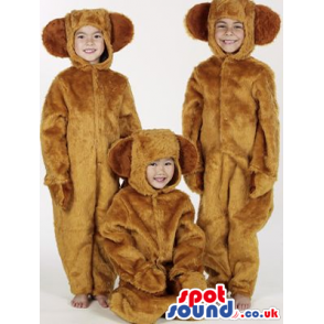 Three Plain Brown Dog Children Size Plush Costumes - Custom