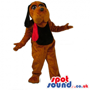 Brown Dog Plush Mascot With A Very Long Red Tongue - Custom