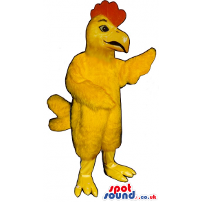 Customizable Yellow Hen Plush Mascot With A Red Comb - Custom