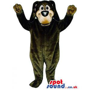 Customizable Cute Dark Brown Dog Plush Mascot With Long Ears -