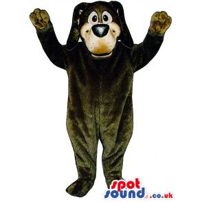 Customizable Cute Dark Brown Dog Plush Mascot With Long Ears -
