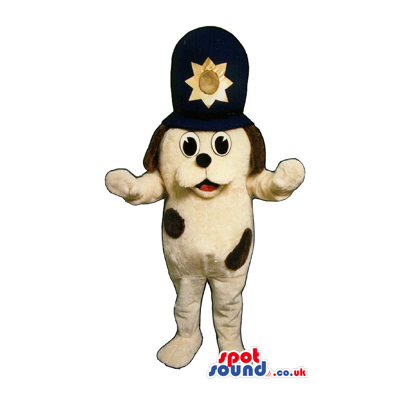 Customizable Cute Dog Plush Mascot Wearing A Big Police Hat -