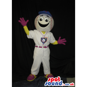 White Big Baseball Plush Mascot Wearing Sports Clothes - Custom