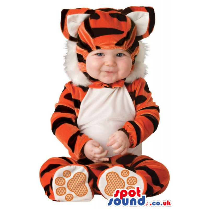 Very Cute Orange And White Tiger Baby Size Costume - Custom