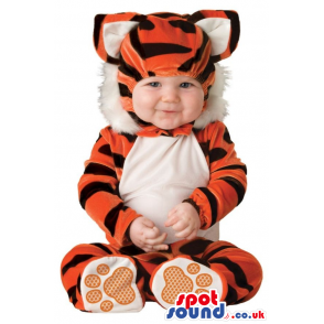 Very Cute Orange And White Tiger Baby Size Costume - Custom