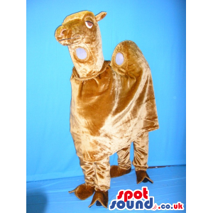 Beige Dromedary Mascot On All-Fours For Two People - Custom