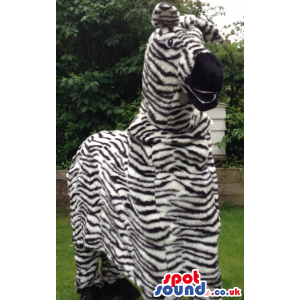 Customizable Zebra Animal Plush Mascot On All-Fours - Custom