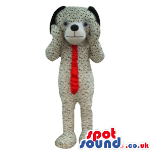 Cute Dalmatian Dog Plush Mascot With A Long Red Tie - Custom