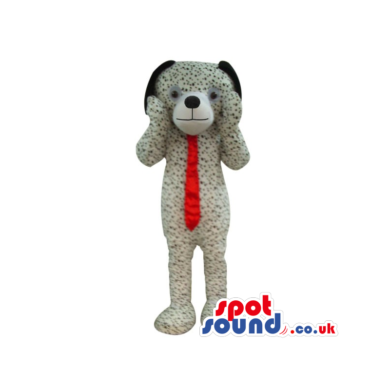 Cute Dalmatian Dog Plush Mascot With A Long Red Tie - Custom