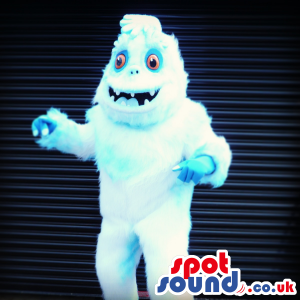 Light Blue Hairy Monster Plush Mascot With Funny Teeth - Custom