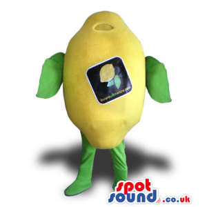 Yellow Lemon Fruit Plush Mascot With A Label And No Face -