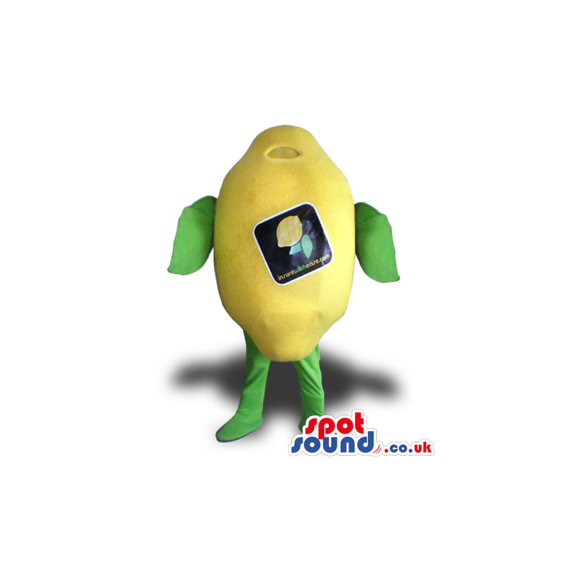 Yellow Lemon Fruit Plush Mascot With A Label And No Face -