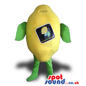 Yellow Lemon Fruit Plush Mascot With A Label And No Face -