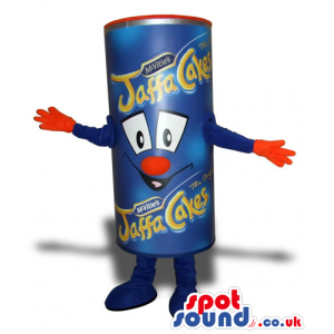 Blue Jaffa Cakes Package Plush Mascot With Cute Face - Custom
