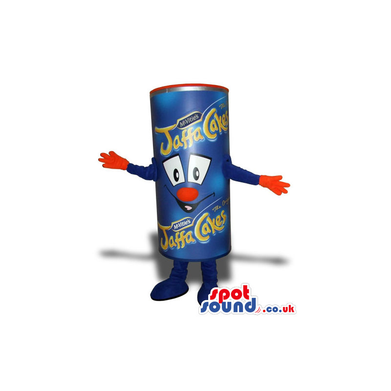 Blue Jaffa Cakes Package Plush Mascot With Cute Face - Custom